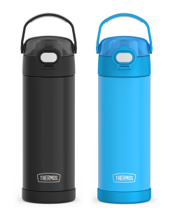 16oz FUNtainer® Water Bottles with Locking Lids Black & Blue Bundle