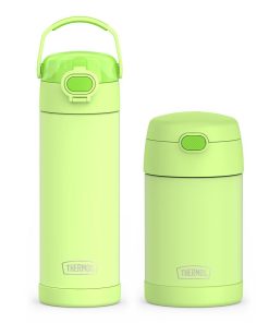 16oz FUNtainer® Water Bottle with Locking Lid & Food Jar Bundle - Neon Lime