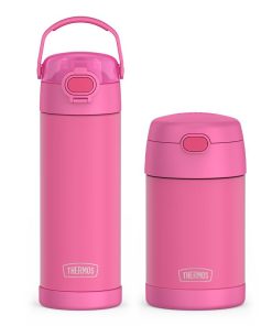 16oz FUNtainer® Water Bottle with Locking Lid & Food Jar Bundle - Neon Pink