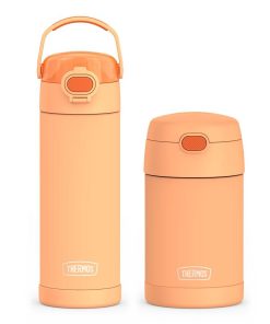 16oz FUNtainer® Water Bottle with Locking Lid & Food Jar Bundle - Neon Orange