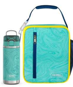 Teal Marble Upright & 18oz Icon™ Kids Water Bottle Bundle