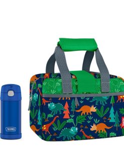 Lunch Duffle With 12oz FUNtainer® Solid Bottle Woodland Dino